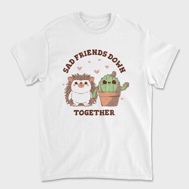 Cactus And Hedgehog Friends Cute, Tricou Barbati (Unisex)