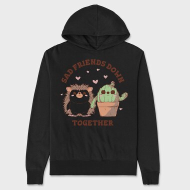 Cactus And Hedgehog Friends Cute, Hanorac Oversize Barbati (Unisex)