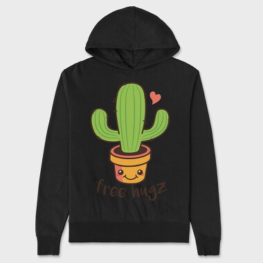 Cactus Hugs Cute 01, Hanorac Oversize Barbati (Unisex)