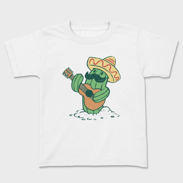 Cactus With Mexican Hat And Guitar 5 De Mayo, Tricou Copii