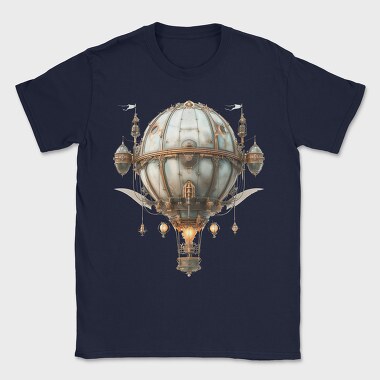 Steampunk Balloon Moon, Tricou Barbati (Unisex)