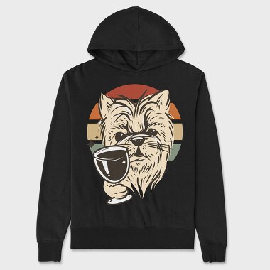 Dog Drinking Wine Wine, Hanorac Oversize Barbati (Unisex)