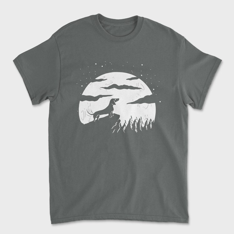 Dog Full Moon, Tricou Barbati (Unisex)