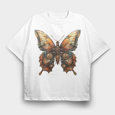 Steampunk Butterfly Gears, Tricou Oversize Barbati (Unisex)