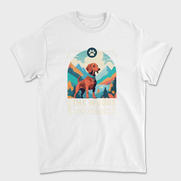 Dog In The Woods Hiking, Tricou Barbati (Unisex)