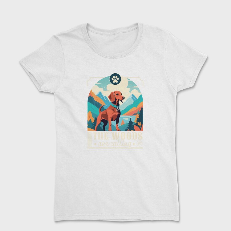 Dog In The Woods Hiking, Tricou Femei