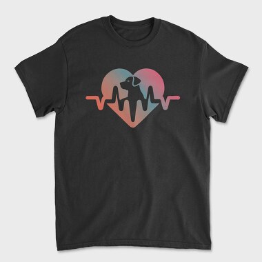 Dog Love Heartbeat, Tricou Barbati (Unisex)