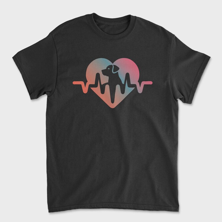 Dog Love Heartbeat, Tricou Barbati (Unisex)