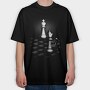 Chess Pieces In The Shadows, Tricou Oversize Barbati (Unisex)