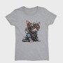 Steampunk Cat Gear, Tricou Femei