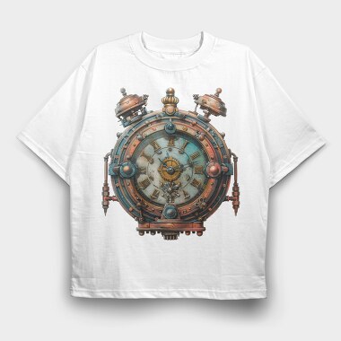 Steampunk Clock Gears, Tricou Oversize Barbati (Unisex)
