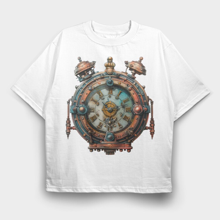 Steampunk Clock Gears, Tricou Oversize Barbati (Unisex)