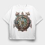 Steampunk Clock Gears, Tricou Oversize Barbati (Unisex)