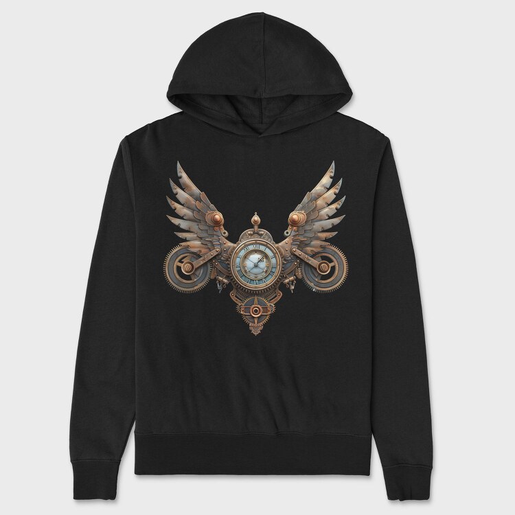 Steampunk Clock Wings, Hanorac Oversize Barbati (Unisex)
