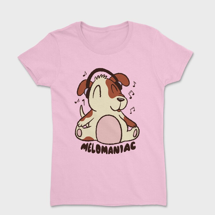 Dog With Headphones Music, Tricou Femei