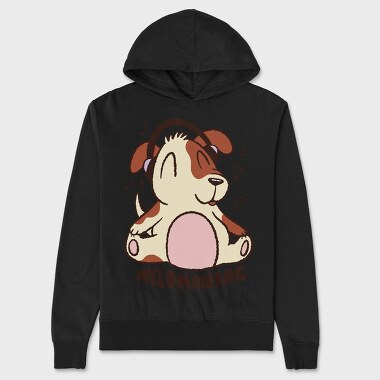 Dog With Headphones Music, Hanorac Oversize Barbati (Unisex)