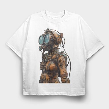 Steampunk Diver Gear, Tricou Oversize Barbati (Unisex)
