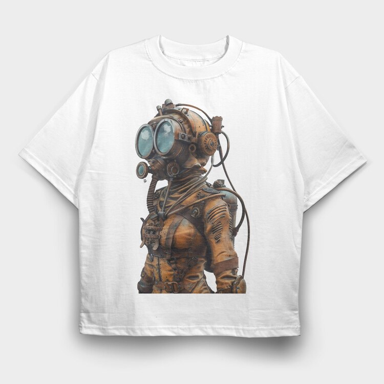 Steampunk Diver Gear, Tricou Oversize Barbati (Unisex)