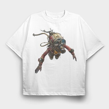 Steampunk Diver, Tricou Oversize Barbati (Unisex)