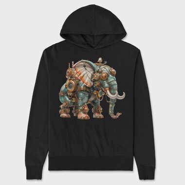 Steampunk Elephant Gears, Hanorac Oversize Barbati (Unisex)