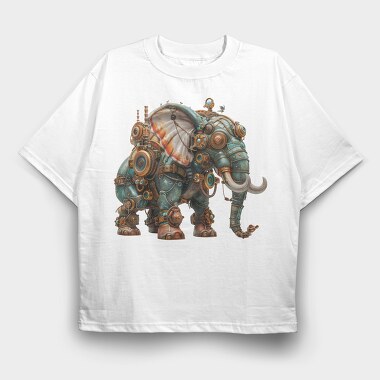 Steampunk Elephant Gears, Tricou Oversize Barbati (Unisex)