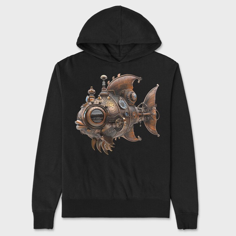 Steampunk Fish 106021004, Hanorac Oversize Barbati (Unisex)