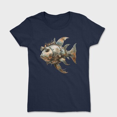 Steampunk Fish Clipart, Tricou Femei