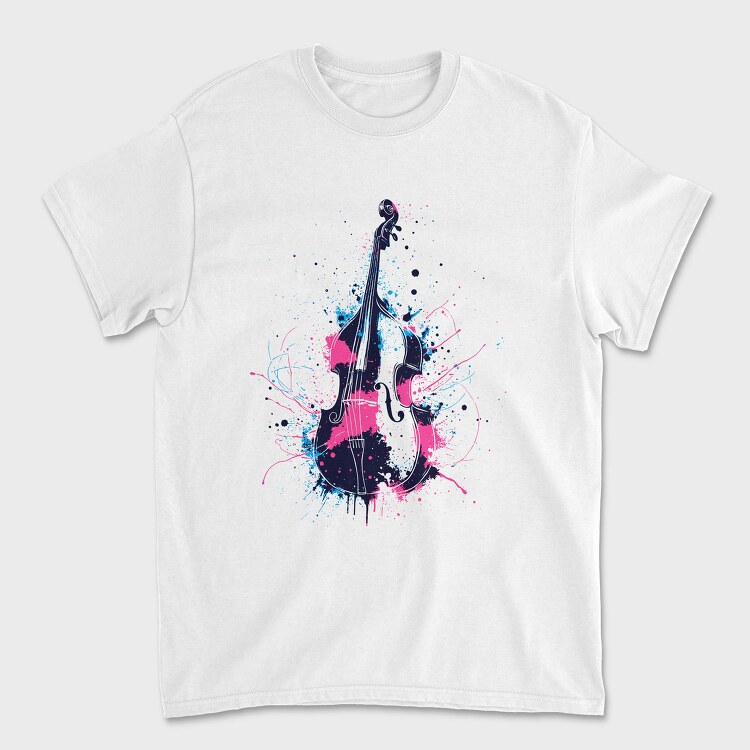 Double Bass Paint Splash, Tricou Barbati (Unisex)
