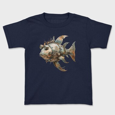Steampunk Fish Clipart, Tricou Copii