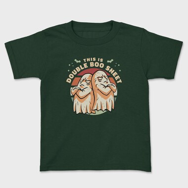 Double Boo Sheet Funny Halloween Ghosts Pun, Tricou Copii