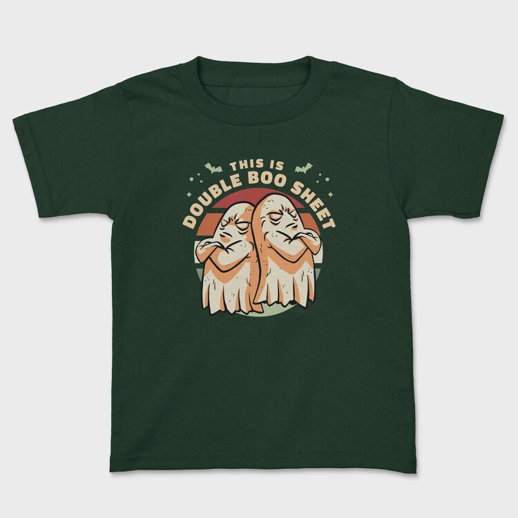 Double Boo Sheet Funny Halloween Ghosts Pun, Tricou Copii