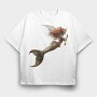 Steampunk Fish Tail, Tricou Oversize Barbati (Unisex)