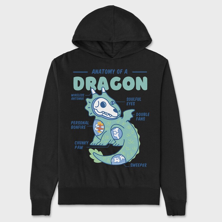 Dragon Anatomy, Hanorac Oversize Barbati (Unisex)