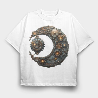 Steampunk Gears Cogwheel, Tricou Oversize Barbati (Unisex)