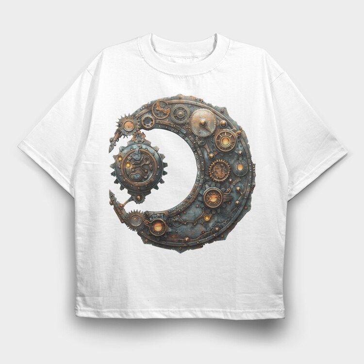 Steampunk Gears Cogwheel, Tricou Oversize Barbati (Unisex)