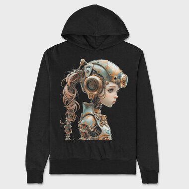 Steampunk Girl Gears, Hanorac Oversize Barbati (Unisex)