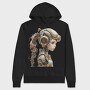 Steampunk Girl Gears, Hanorac Oversize Barbati (Unisex)