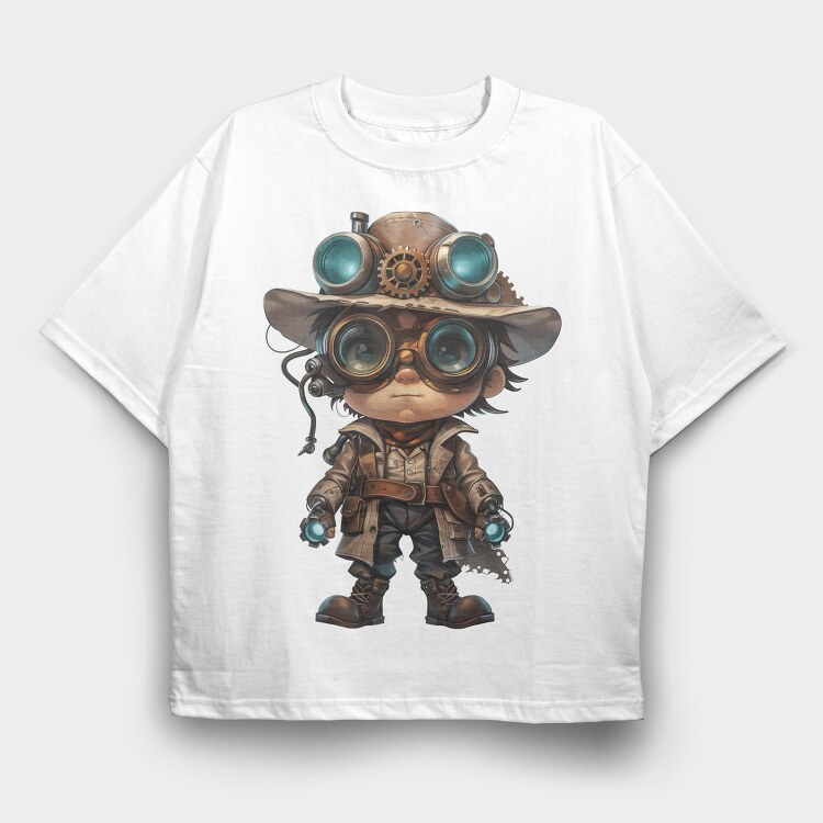 Steampunk Goggles Buster, Tricou Oversize Barbati (Unisex)