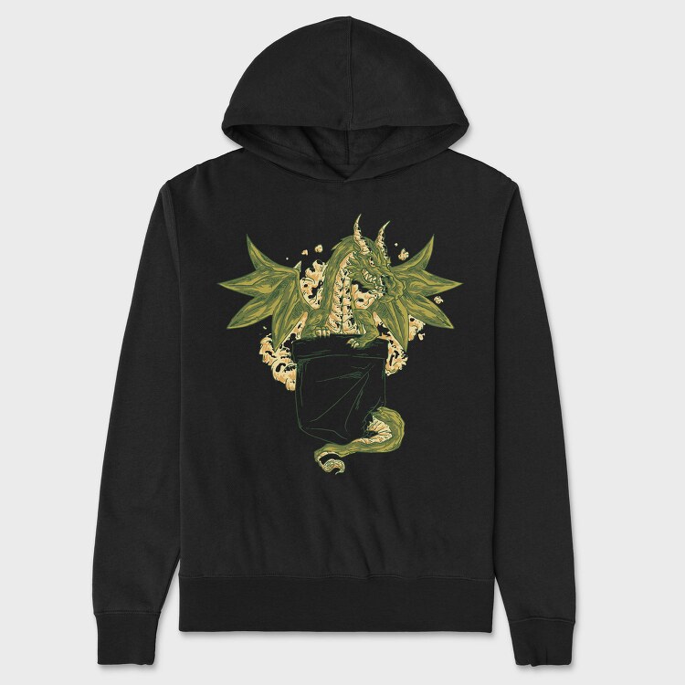 Dragon In Pocket, Hanorac Oversize Barbati (Unisex)