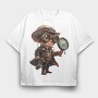 Steampunk Goggles Hat, Tricou Oversize Barbati (Unisex)
