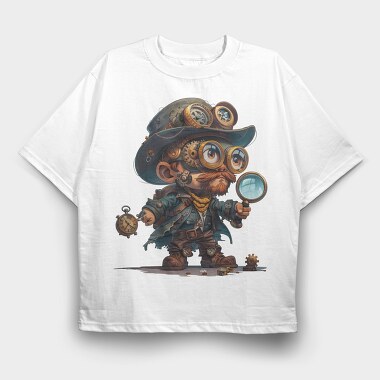 Steampunk Goggles Jacket, Tricou Oversize Barbati (Unisex)