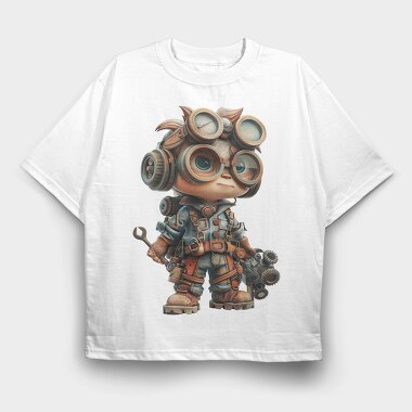Steampunk Goggles Kid, Tricou Oversize Barbati (Unisex)