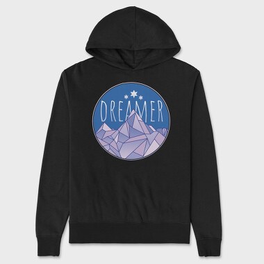 Dreamer Word And Mountains, Hanorac Oversize Barbati (Unisex)
