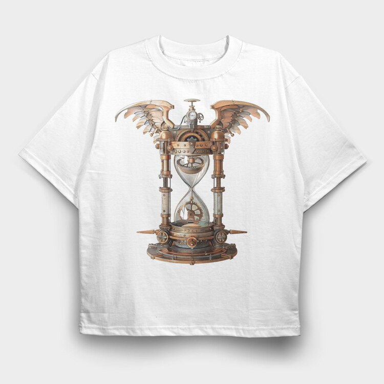 Steampunk Hourglass Wings, Tricou Oversize Barbati (Unisex)
