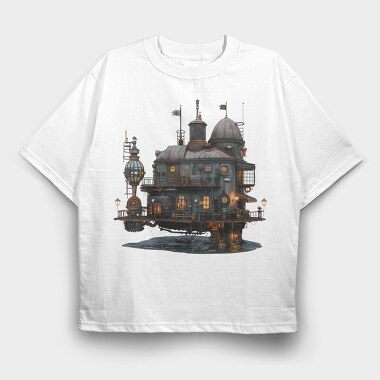 Steampunk Island Submersible, Tricou Oversize Barbati (Unisex)