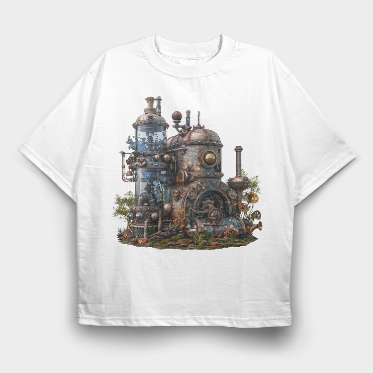Steampunk Machine Gear, Tricou Oversize Barbati (Unisex)