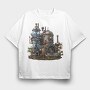 Steampunk Machine Gear, Tricou Oversize Barbati (Unisex)