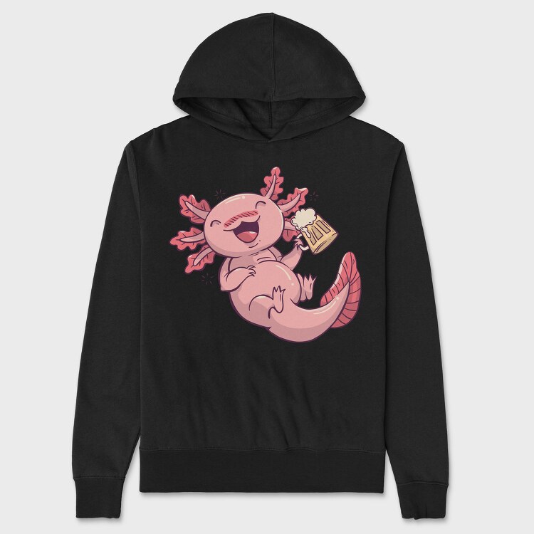 Drunk Axolotl Beer, Hanorac Oversize Barbati (Unisex)