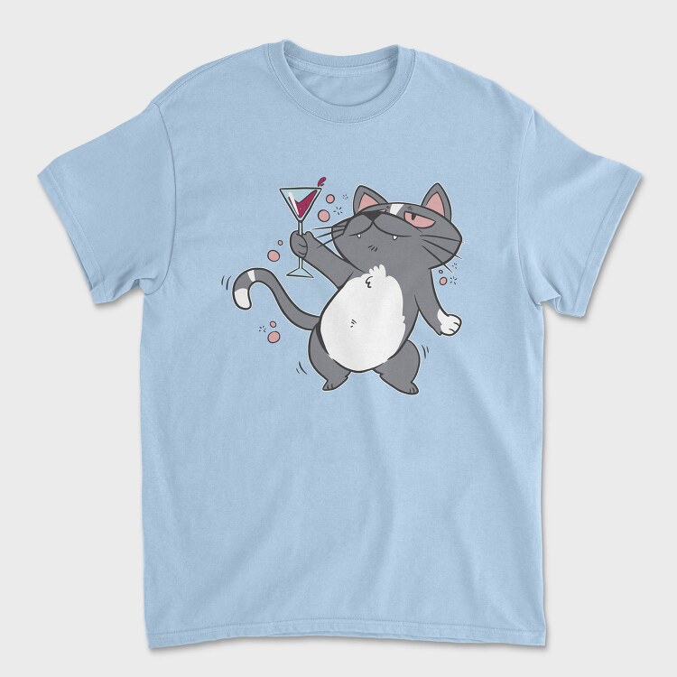 Drunk Cat With Drink, Tricou Barbati (Unisex)