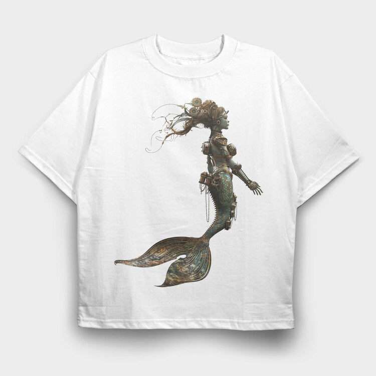 Steampunk Mermaid 03, Tricou Oversize Barbati (Unisex)